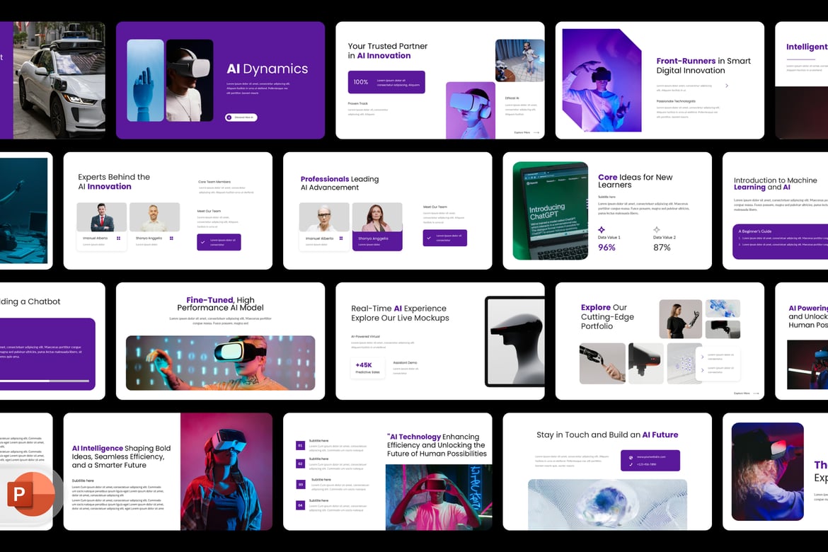 Template Presentasi PowerPoint AI & SAAS yang Modern dan Profesional