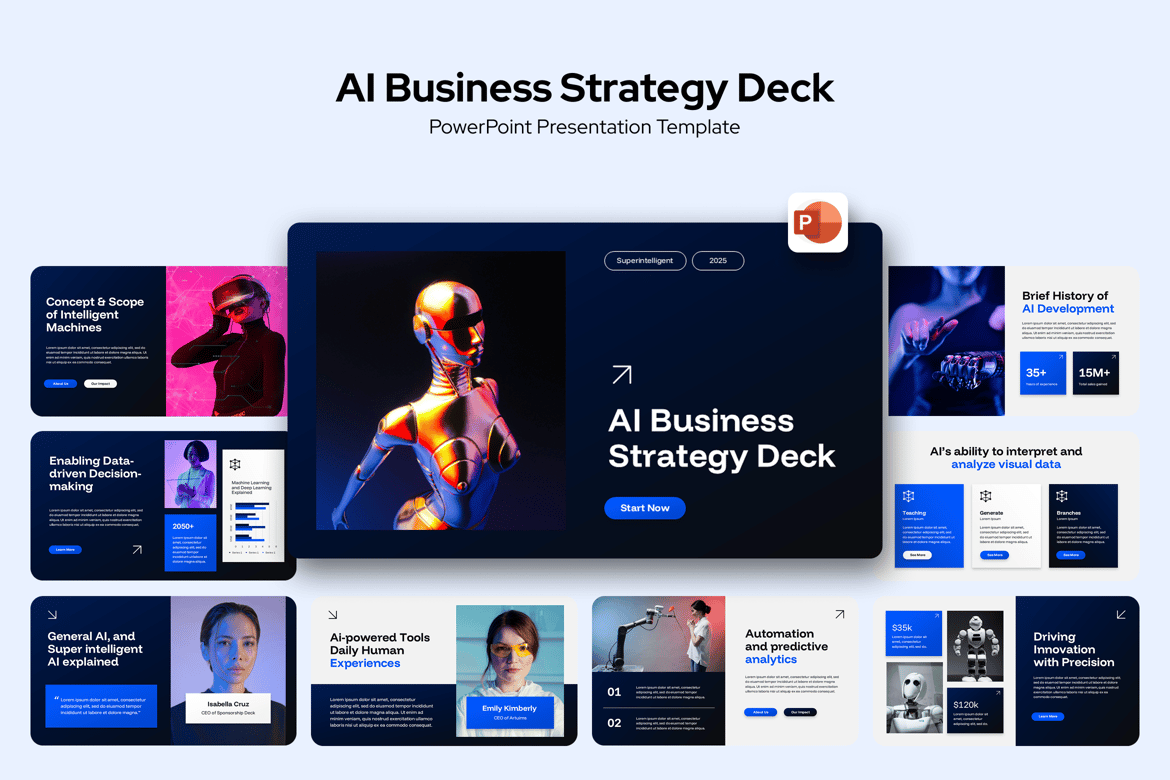 Template Presentasi Strategi Bisnis AI yang Inovatif