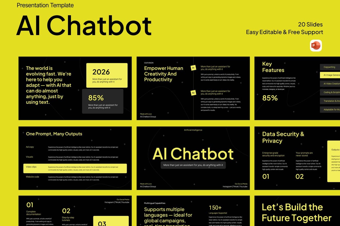 Template PowerPoint Chatbot AI yang Menarik dan Profesional