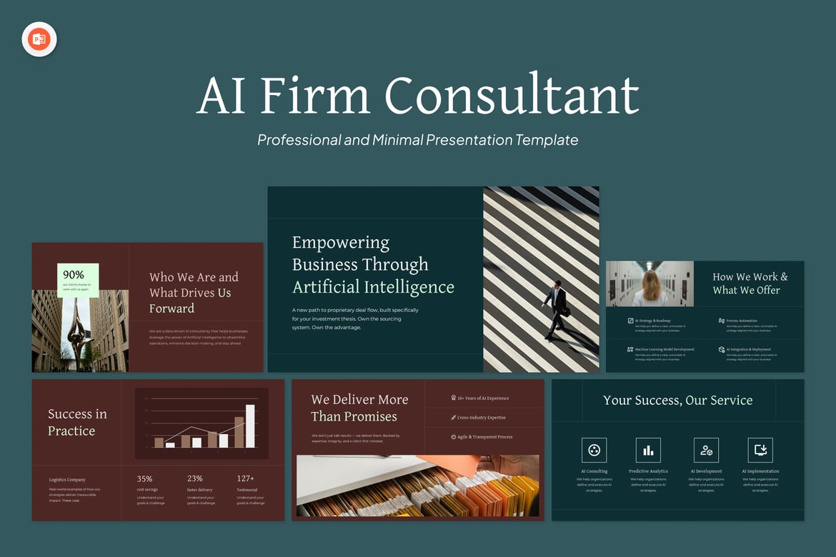 Template Presentasi PowerPoint untuk Konsultan AI yang Profesional