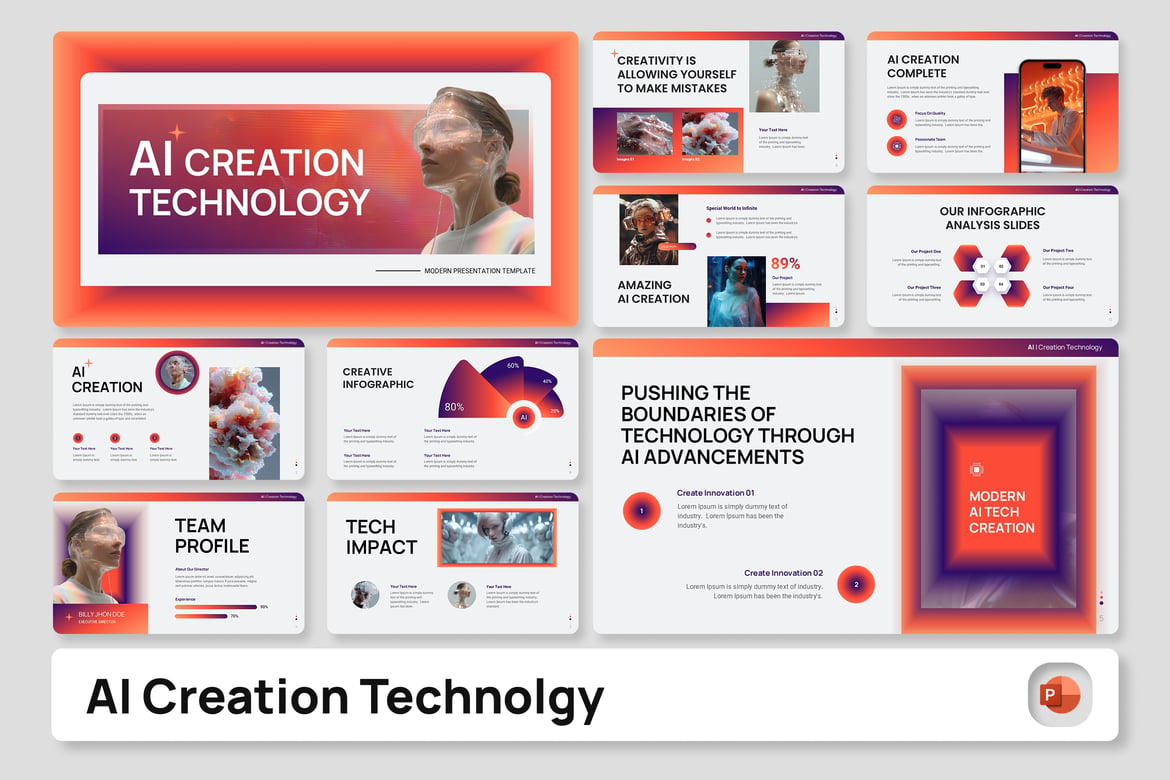 Template Presentasi PowerPoint Teknologi AI yang Inovatif