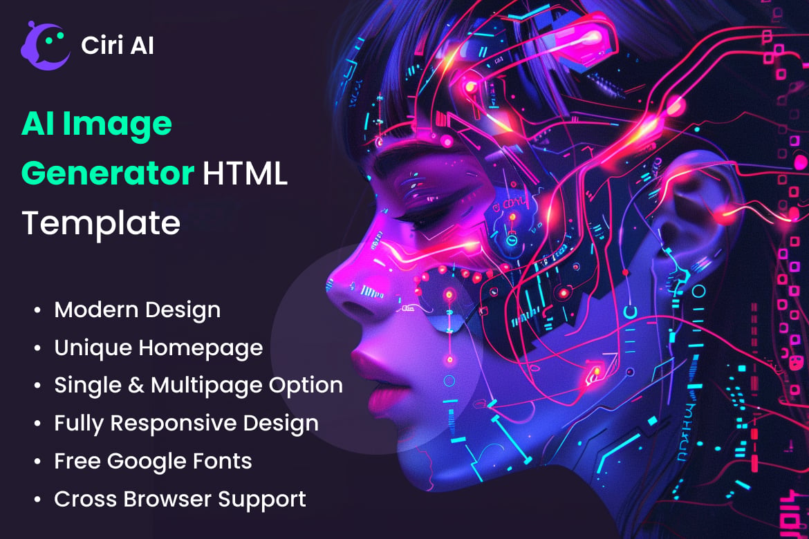 Template Website Generator Gambar AI - Ciri AI