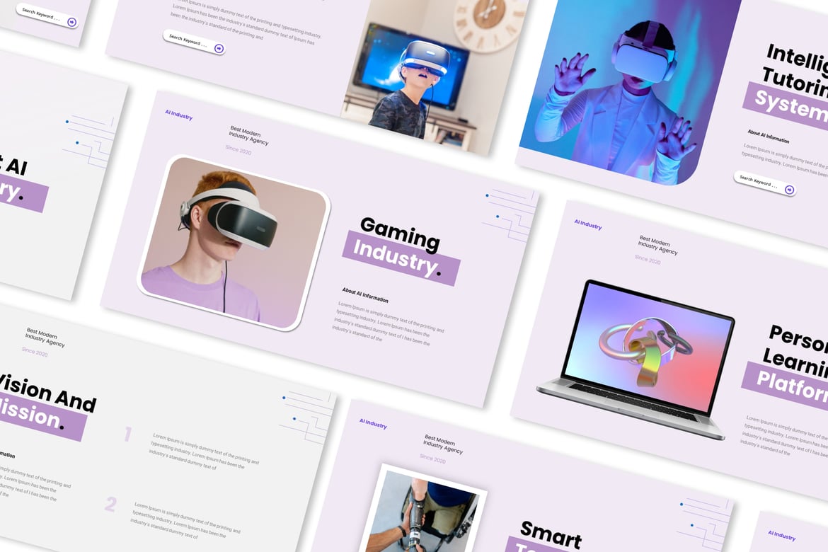 Template Powerpoint Industri AI yang Menarik dan Profesional