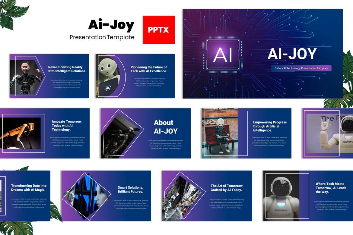 Template Powerpoint Ai-Joy untuk IT & Teknologi yang Modern dan Profesional