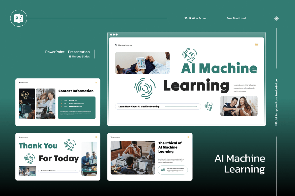 Template Presentasi Powerpoint AI Machine Learning yang Menarik