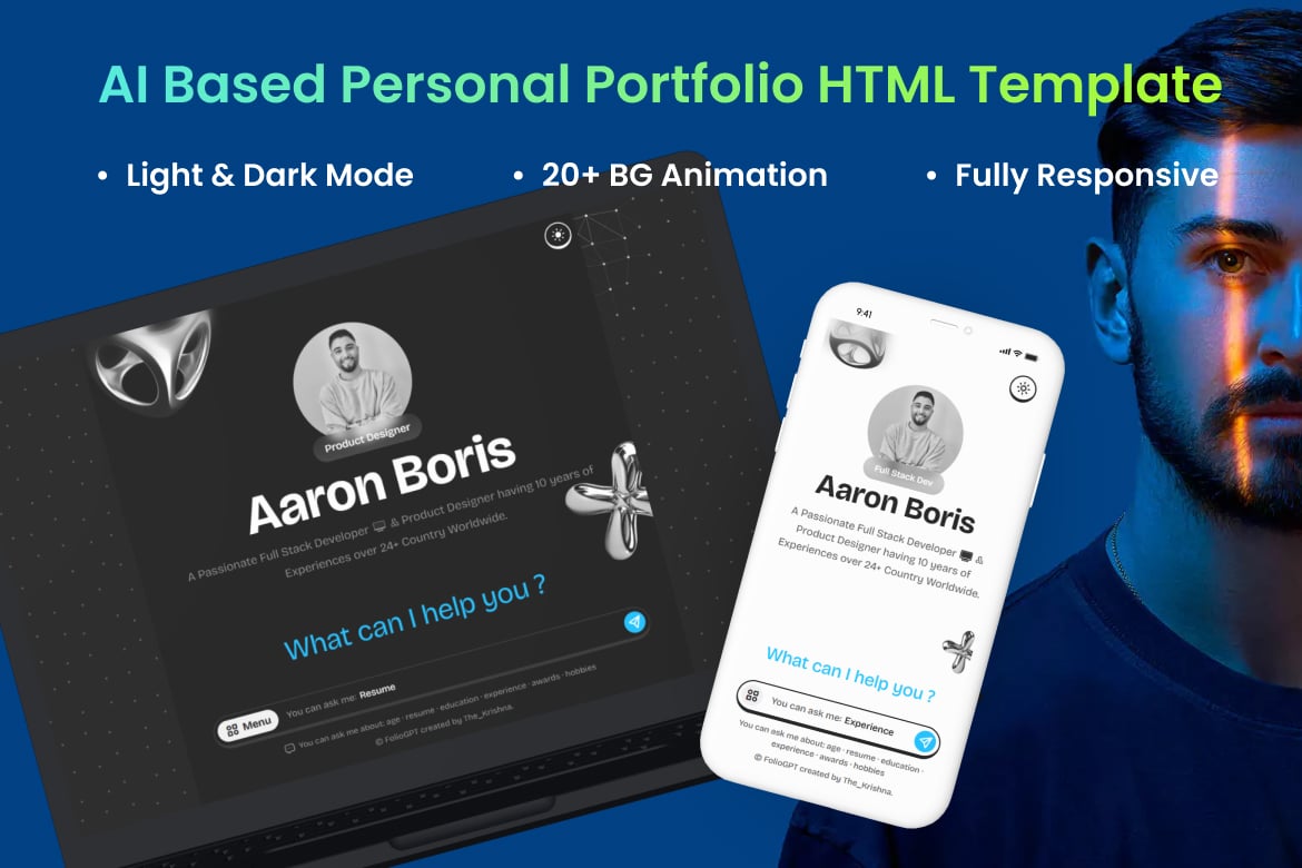 Template Website Portofolio Pribadi AI - FolioGPT