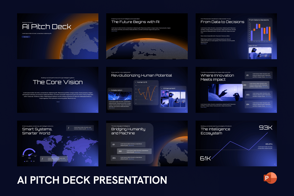 Template PowerPoint Pitch Deck AI yang Menarik