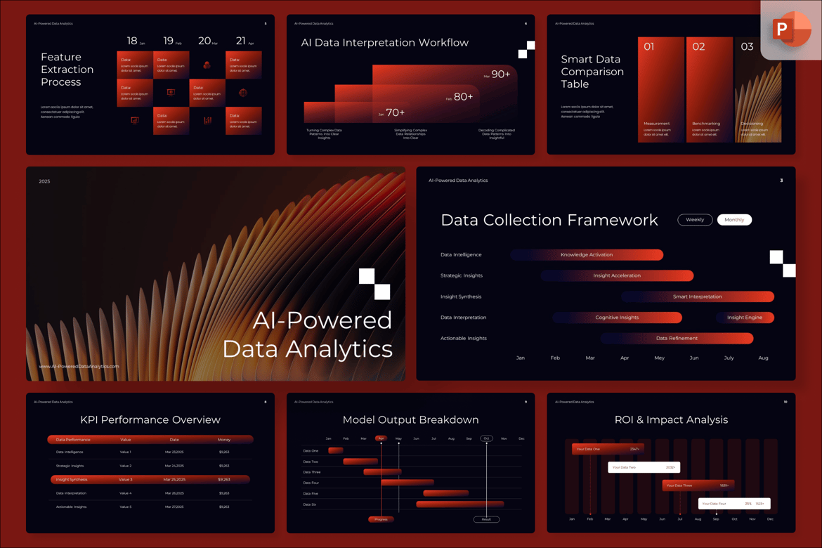 Template Presentasi PowerPoint Analisis Data Berbasis AI yang Modern