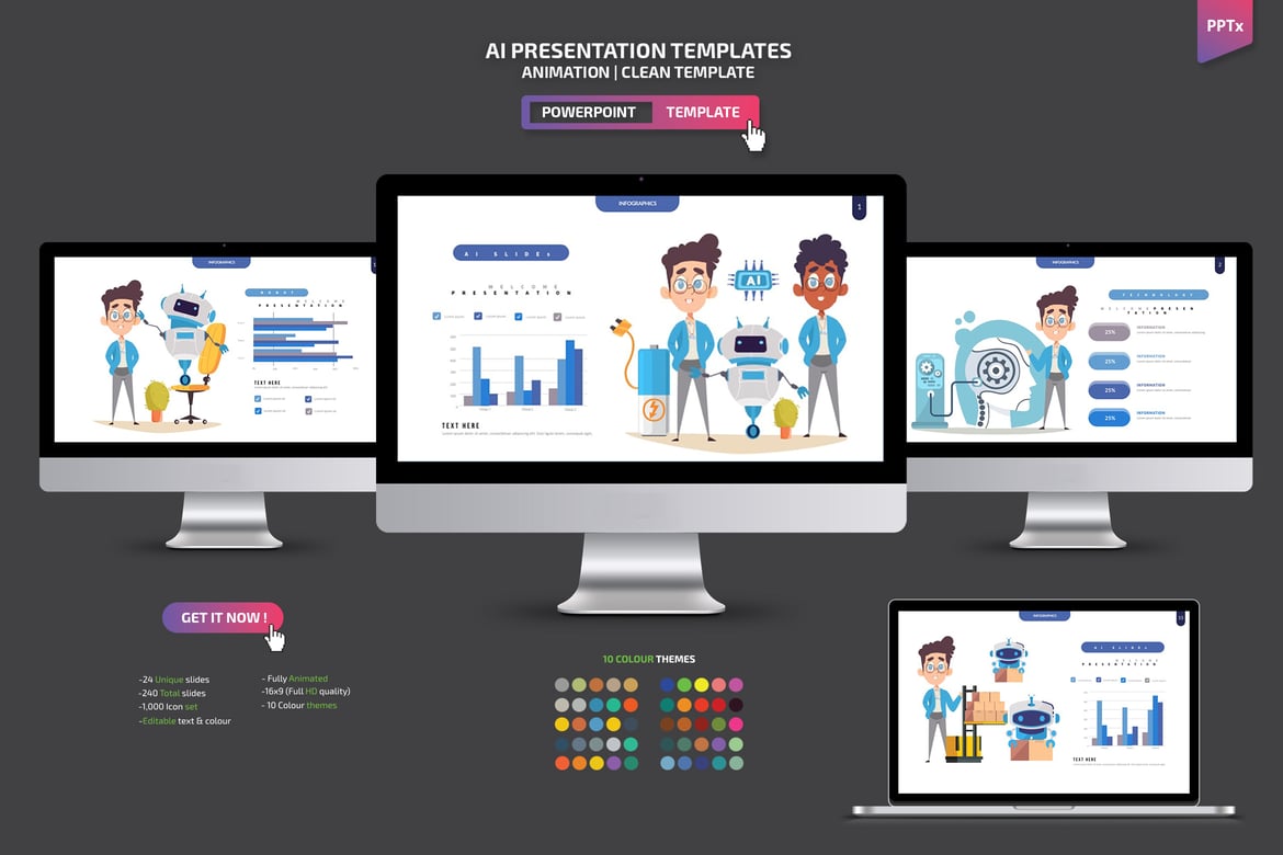 Template Powerpoint Presentasi AI yang Menarik dan Profesional