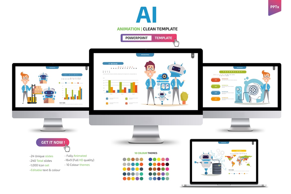 Template Powerpoint Presentasi AI yang Menarik dan Profesional