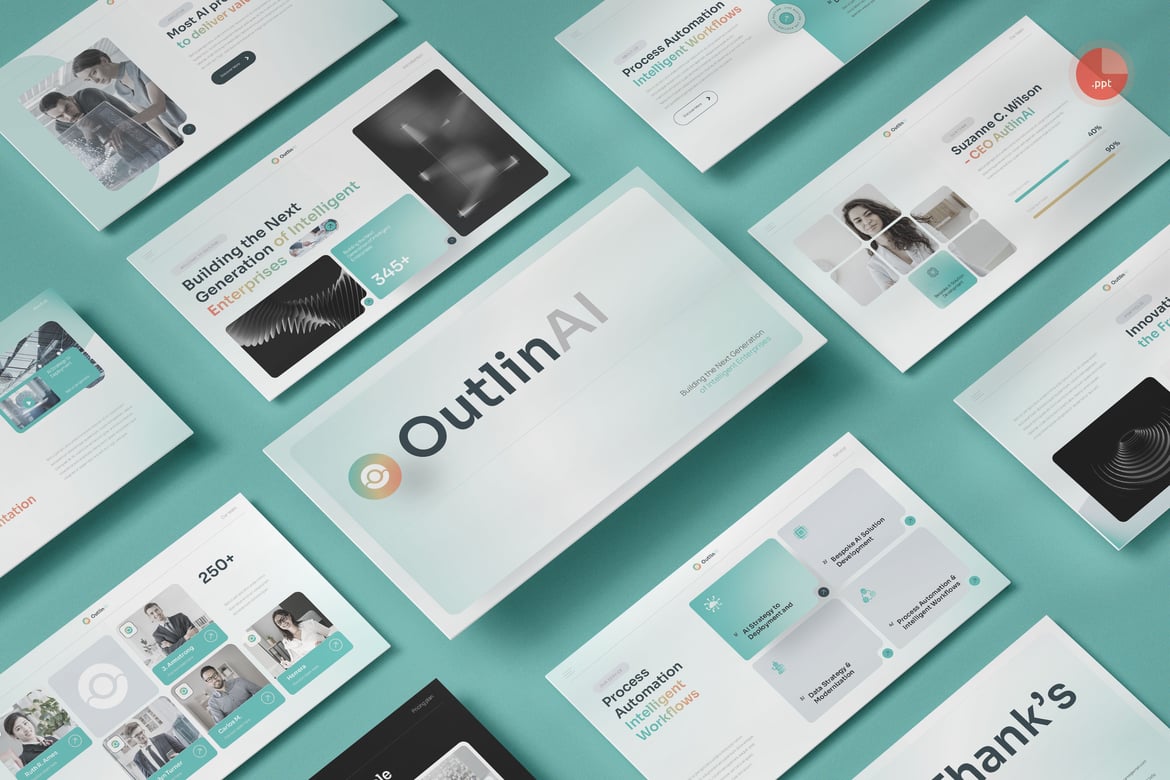 Template Presentasi PowerPoint untuk Startup AI & SaaS yang Menarik