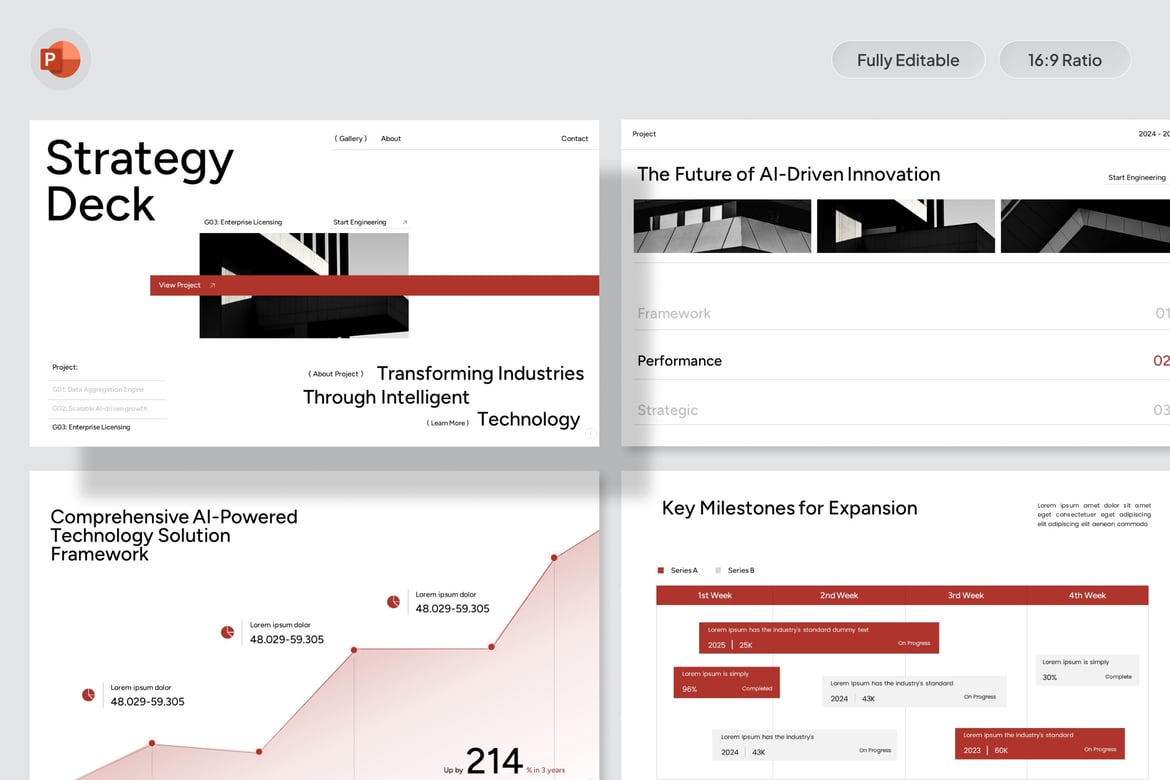 Template Presentasi Strategi & Pitch Startup AI - PowerPoint
