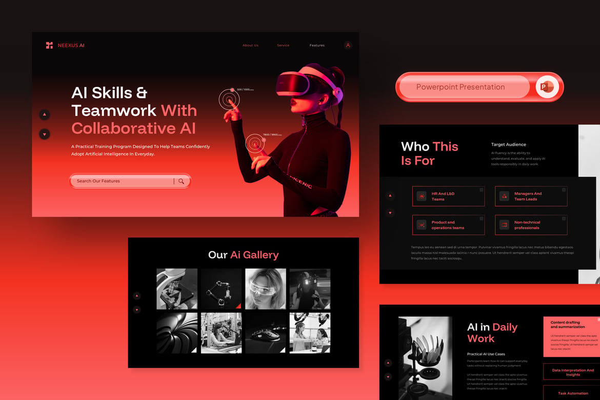 Template Presentasi Korporat Teknologi AI yang Modern dan Menarik