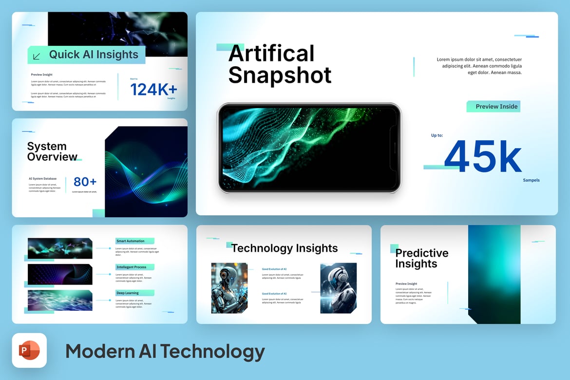 Template Presentasi PowerPoint Teknologi AI yang Modern