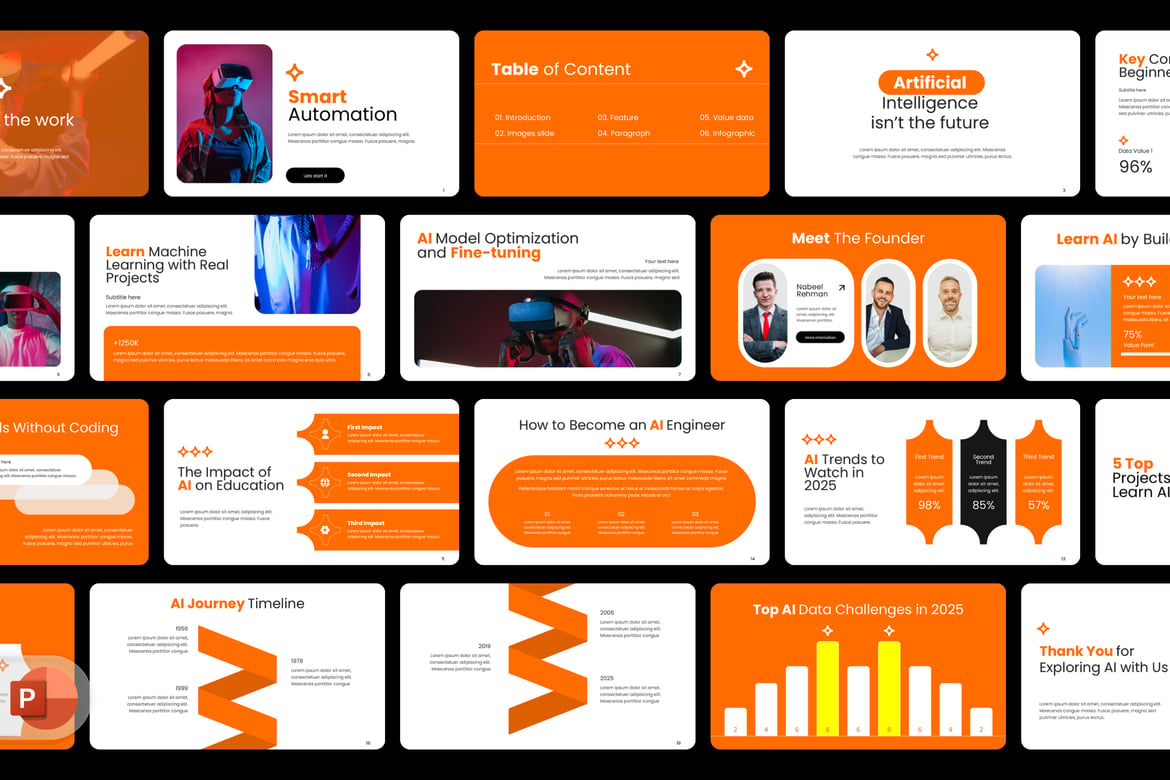 Template Presentasi PowerPoint Teknologi AI yang Menarik