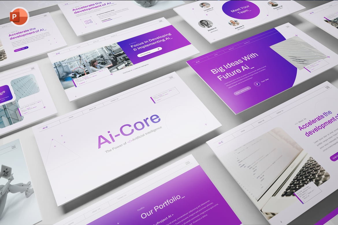 Template Powerpoint AiCore untuk Presentasi yang Menarik
