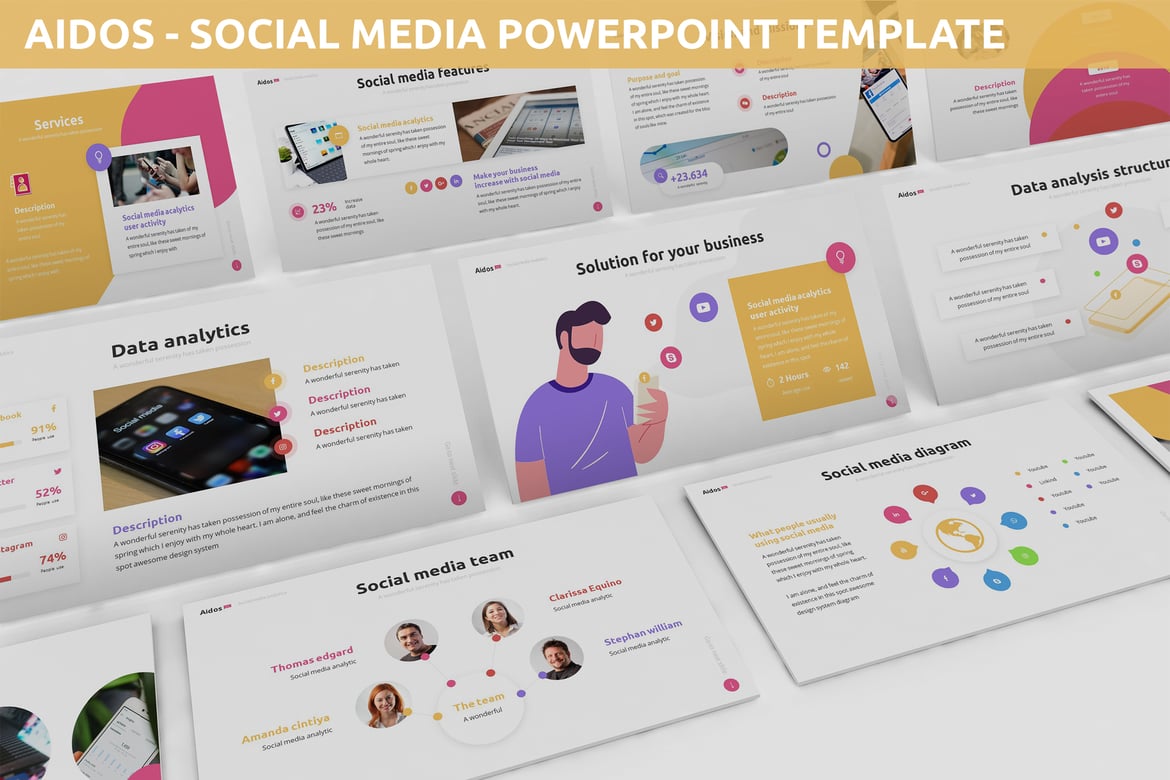Aidos - Template Powerpoint untuk Media Sosial yang Menarik