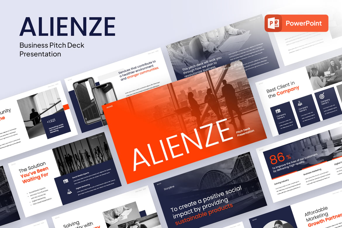 Ailenze - Template PowerPoint Pitch Deck yang Menarik
