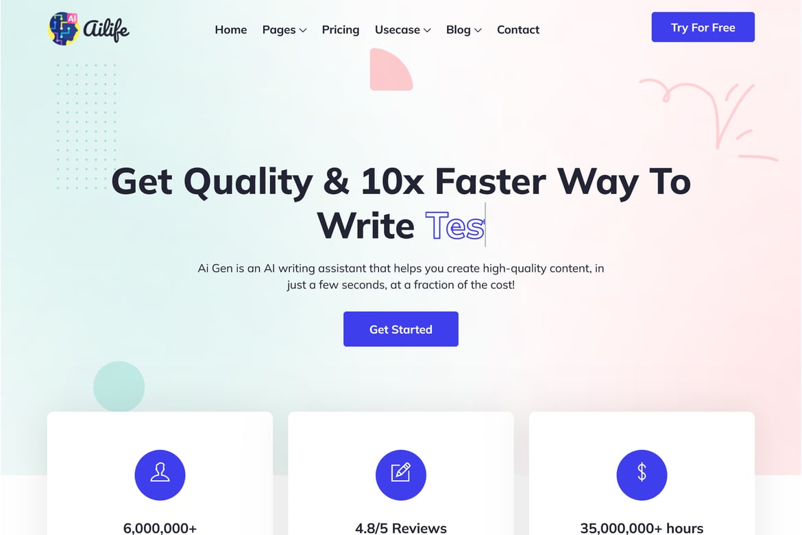 AIlife - Generator Konten AI & Template Website Terbaik
