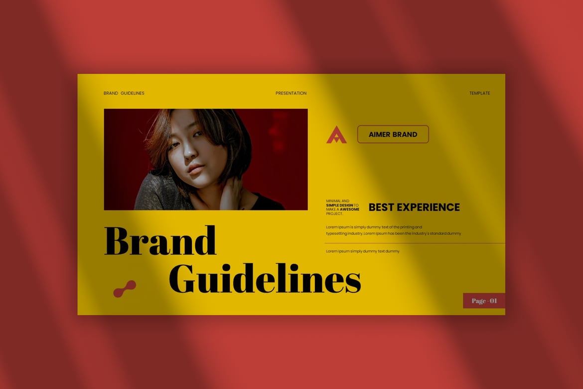 Template Presentasi Panduan Merek Aimer yang Elegan dan Minimalis