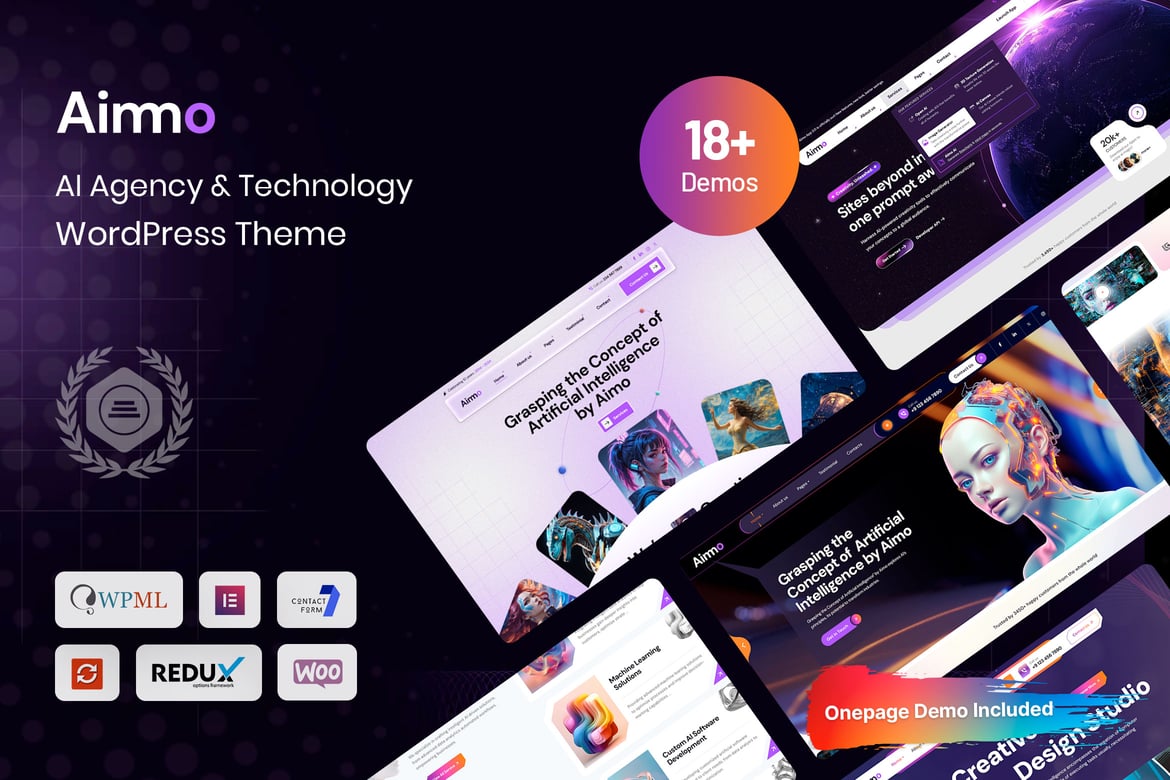 Aimmo - Tema WordPress Modern untuk Agensi AI dan Teknologi