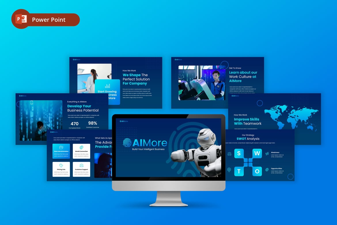 AIMore - Template Presentasi PowerPoint Berbasis Kecerdasan Buatan