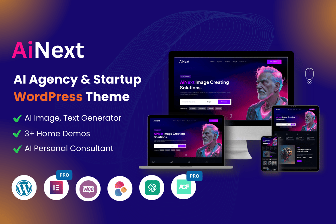 AiNext - Tema WordPress Terbaik untuk Agensi AI dan Startup