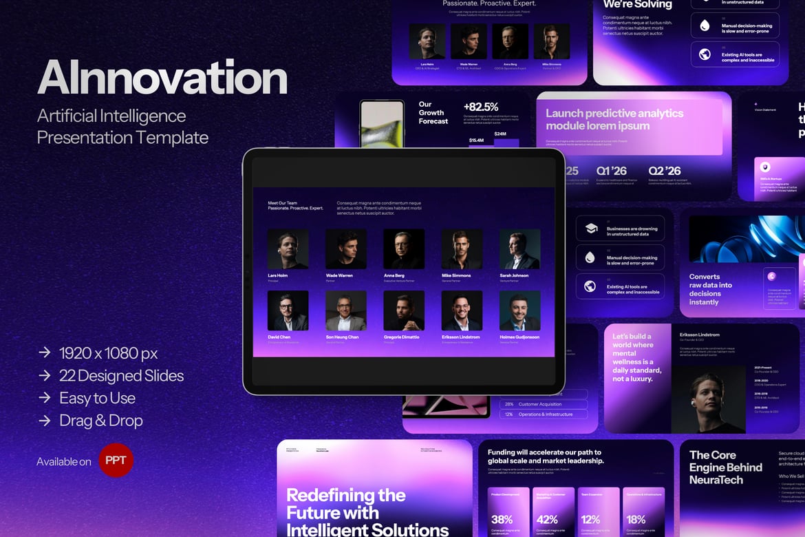 Template Presentasi Powerpoint Kecerdasan Buatan AInnovation