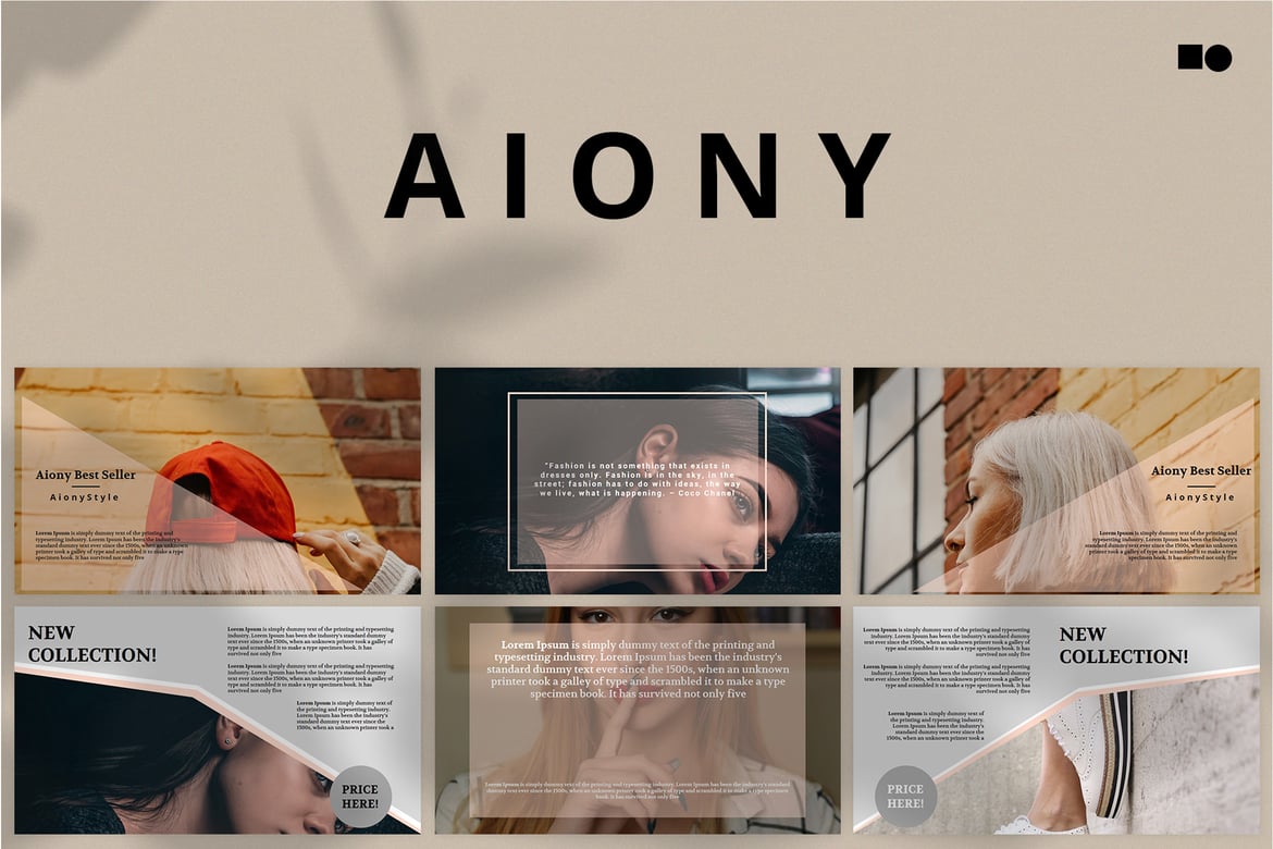 Template PowerPoint Aionytmplt - Desain Modern dan Minimalis