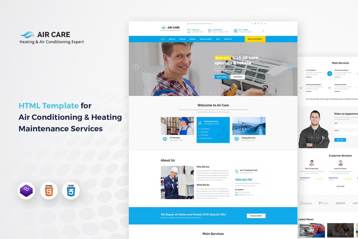 Template Website Air Care - Solusi Layanan Pendingin Udara Profesional