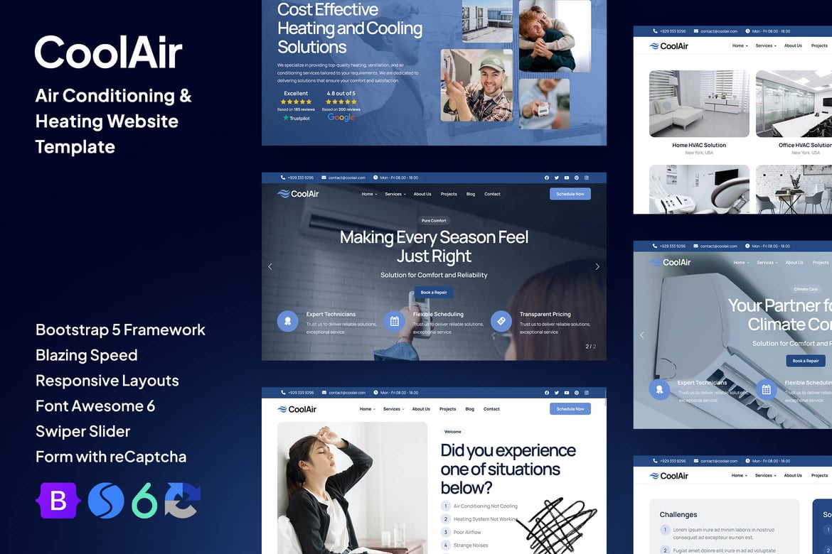 Template Website HVAC Khusus untuk Pendingin Udara dan Pemanas