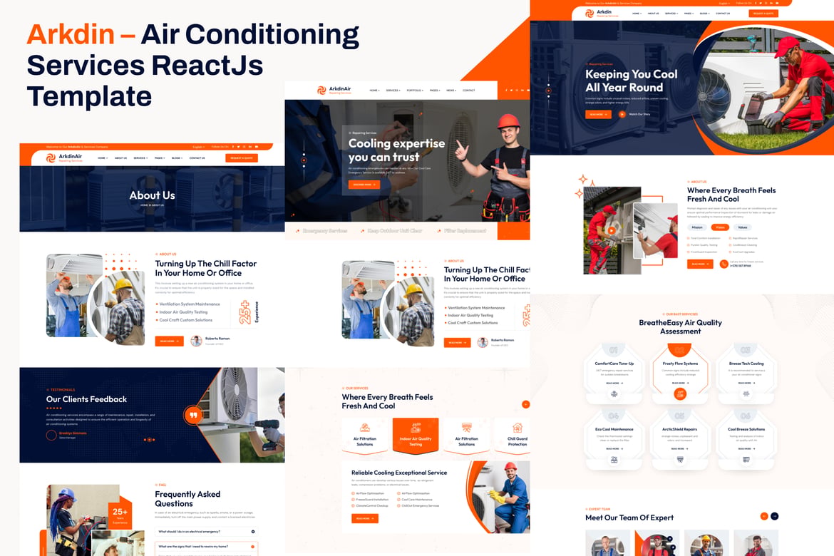Template Website Air Conditioning & HVAC yang Modern dan Profesional