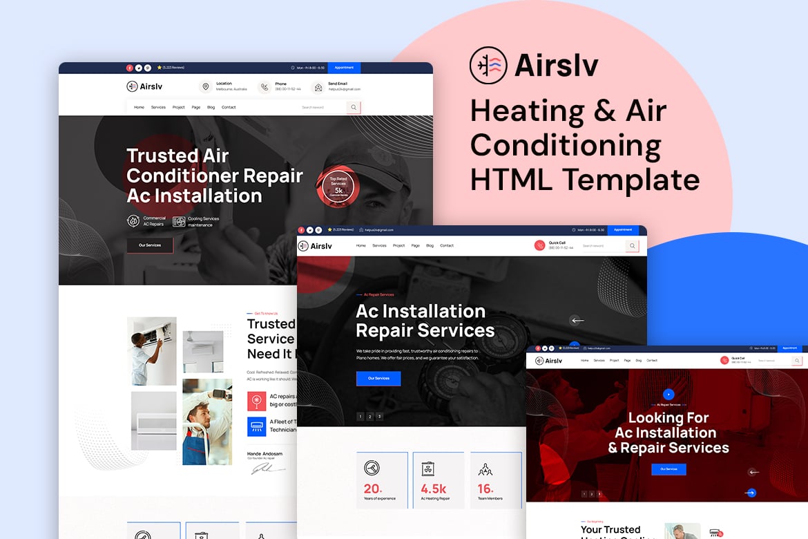 Template Website Airslv - Solusi Profesional untuk Layanan AC dan Pemanas