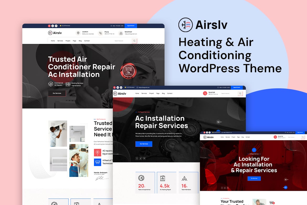 Airslv - Tema WordPress untuk Pemanasan & Pendinginan Udara yang Profesional