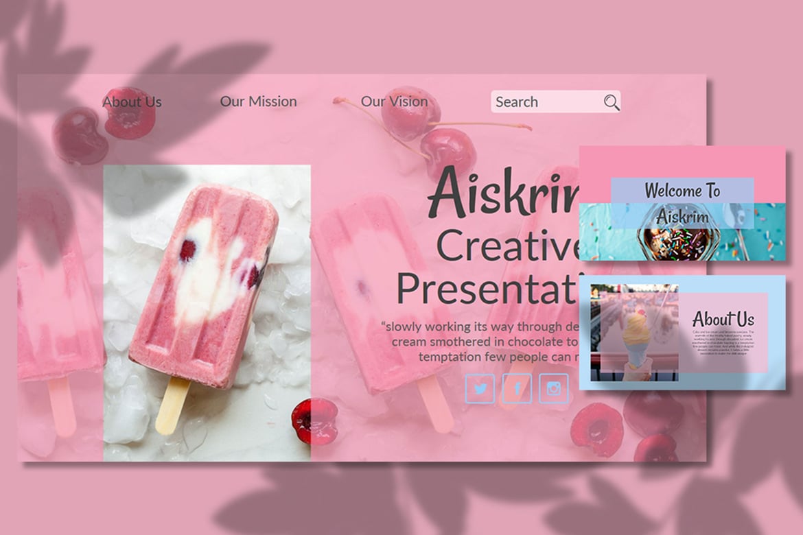 Aiskrim – Template PowerPoint Bisnis Kreatif yang Menarik