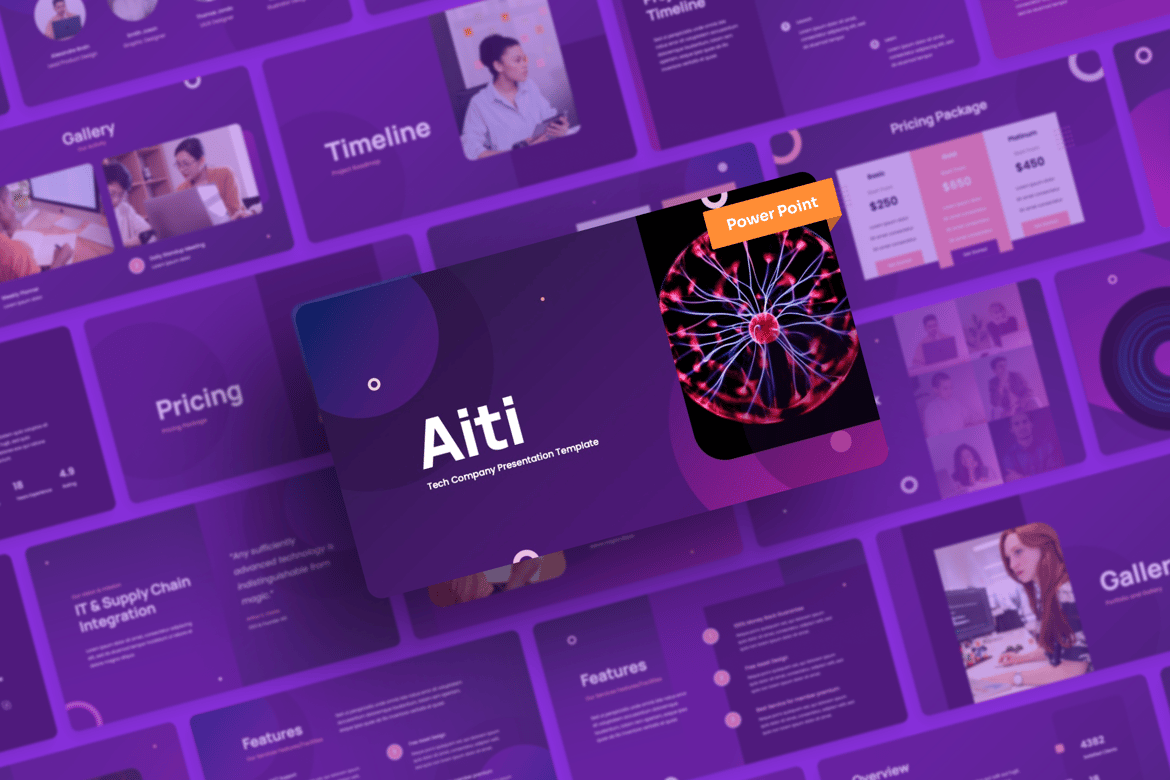 Aiti - Template Presentasi PowerPoint Teknologi yang Profesional