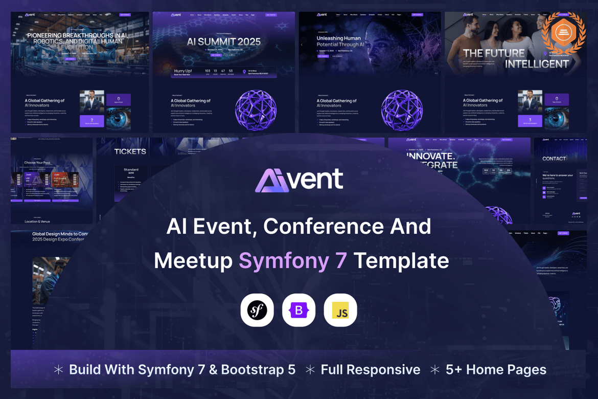 AIvent - Template Website Konferensi AI Berbasis Symfony