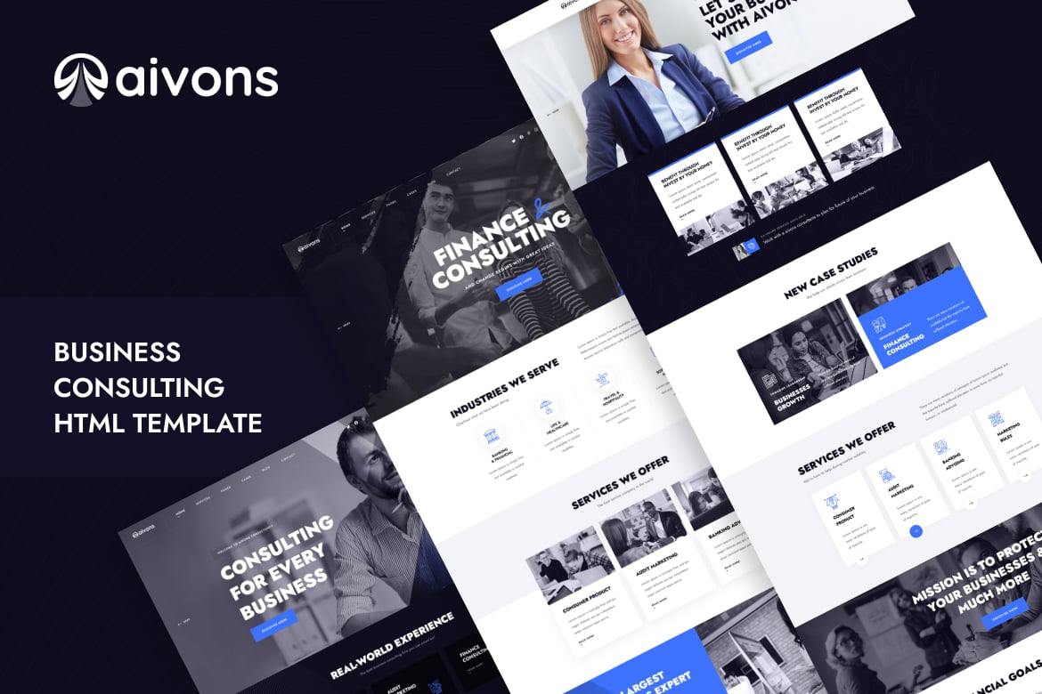 Aivons - Template Website Konsultasi Bisnis Modern