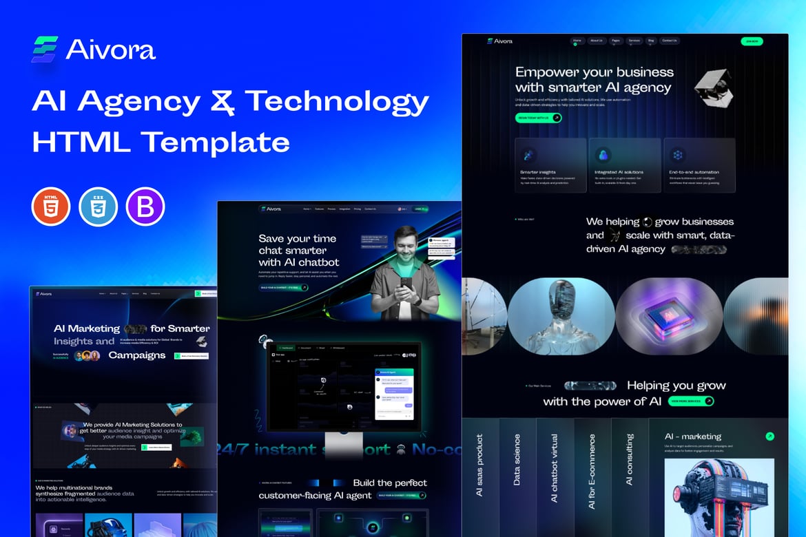 Aivora - Template Website AI & Teknologi yang Inovatif