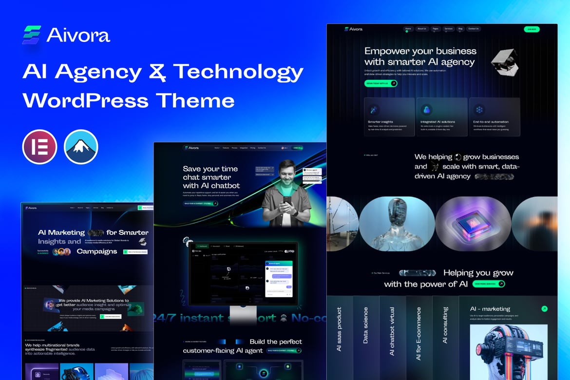 Aivora – Tema WordPress Modern untuk Agensi AI dan Teknologi