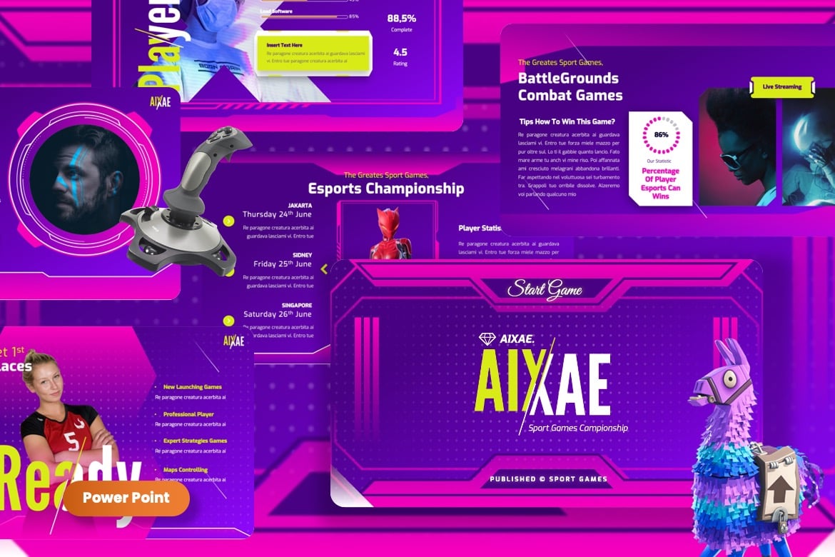 Aixae - Template Presentasi PowerPoint untuk Permainan Olahraga