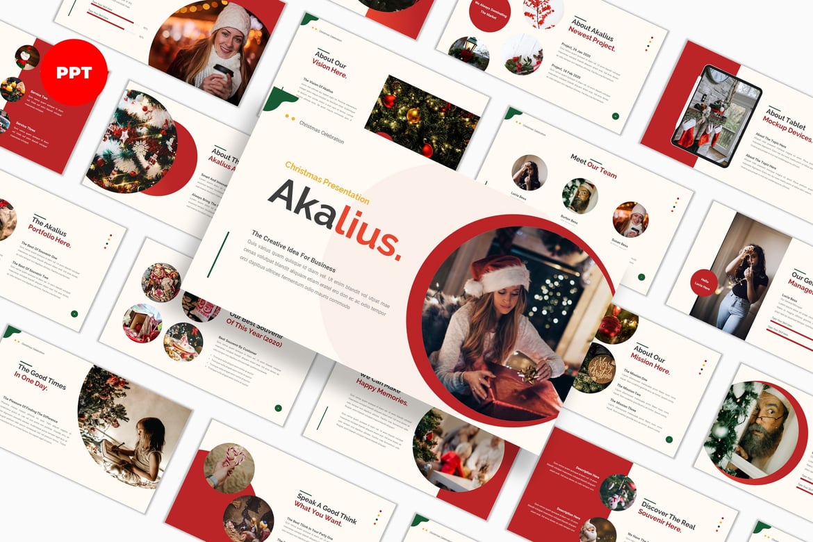 Template PowerPoint Natal Akalius yang Menarik