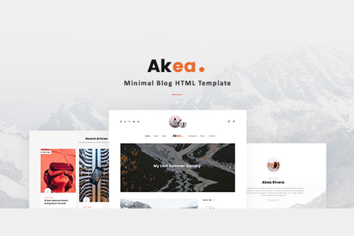 Akea - Template Website Blog Minimalis yang Menawan