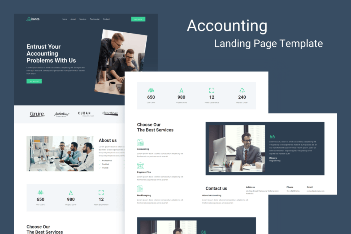 Akonta - Template Website Landing Page Akuntansi Modern