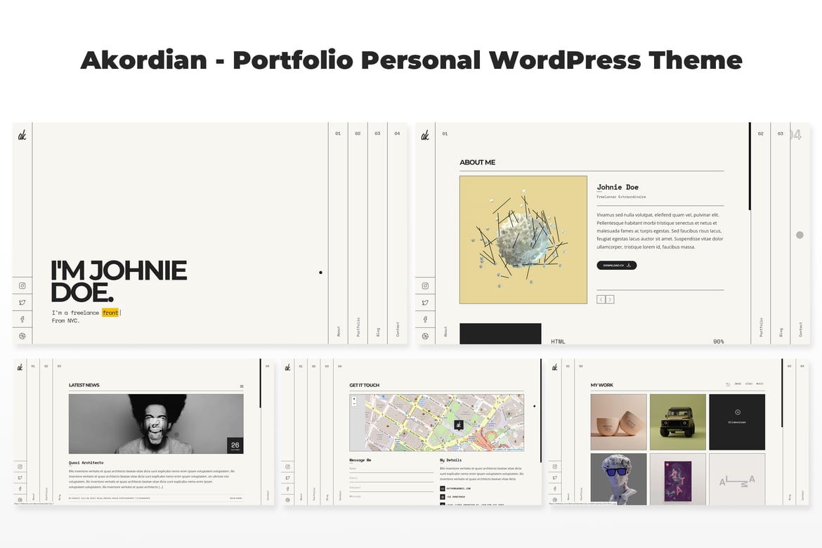 Akordian - Tema WordPress Portofolio Pribadi yang Menarik