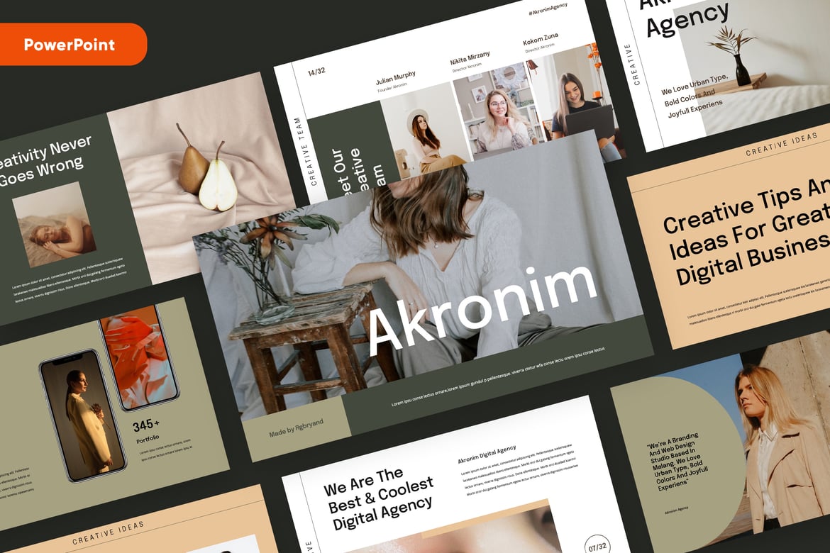 Template Presentasi PowerPoint Estetis AKRONIM untuk Semua Keperluan
