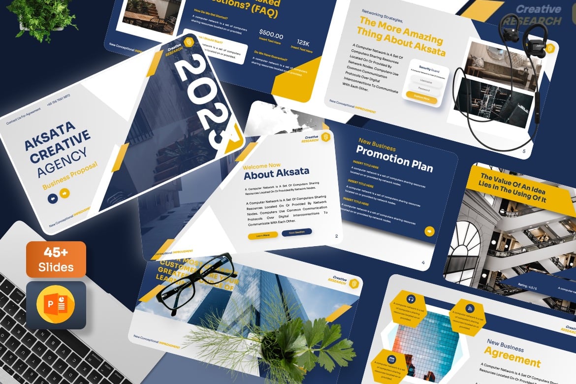 Aksata - Template Powerpoint Proposal Kreatif untuk Presentasi Anda