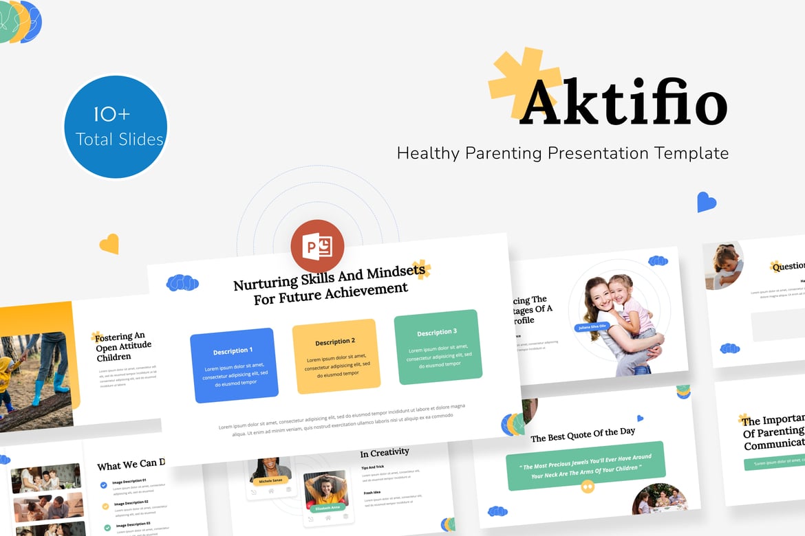 Template PowerPoint Parenting Sehat yang Menarik