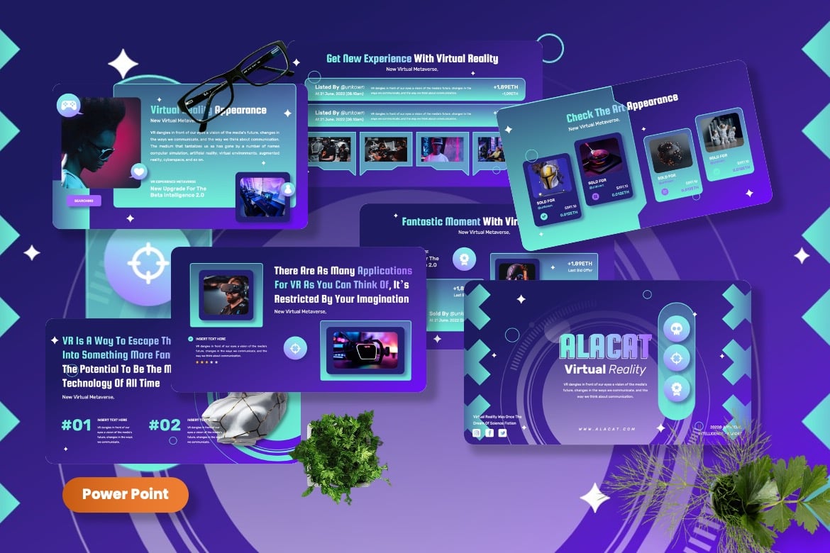 Template Presentasi Powerpoint Alacat - Ruang Virtual yang Menarik