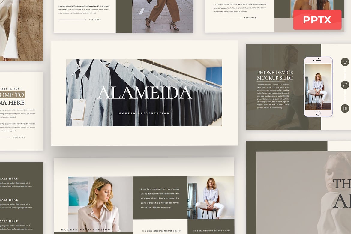 Template Presentasi PowerPoint Alameida - Modern dan Elegan